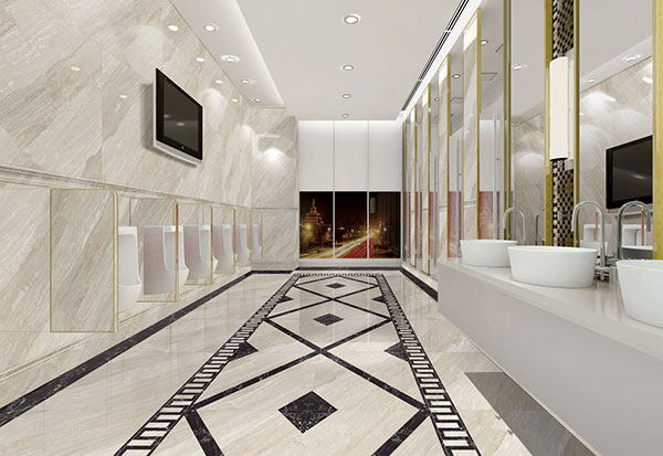 永利yl23455全抛釉瓷砖天堡石KYS8062高等洗手间效果图