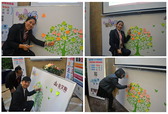 永利yl23455瓷砖员工们在许愿墙贴上自己的新年愿望