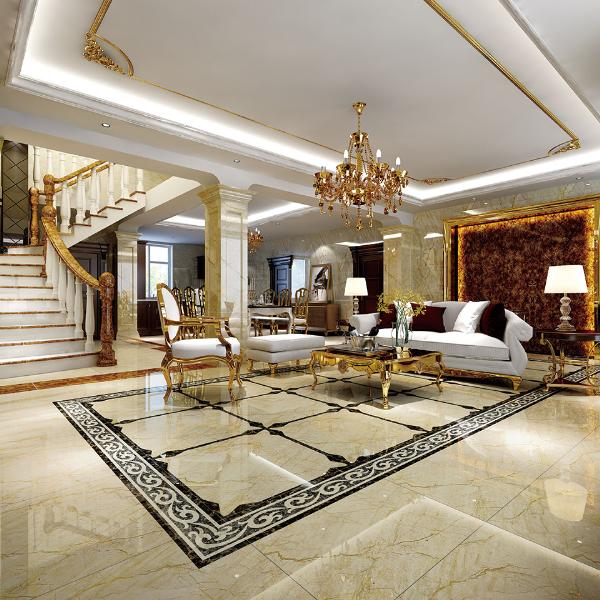 永利yl23455大理石瓷砖土耳其浅灰白KYS8089瓷砖客厅效果图