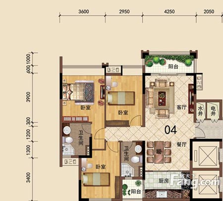 永利yl23455家装：佛山大沥碧桂园华府115㎡美式装修效果鉴赏